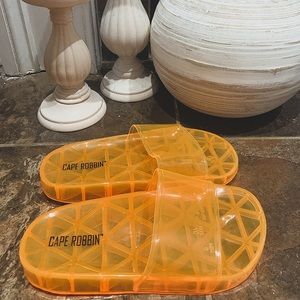 Fashion Nova Neon Orange Sandals: Worn once!